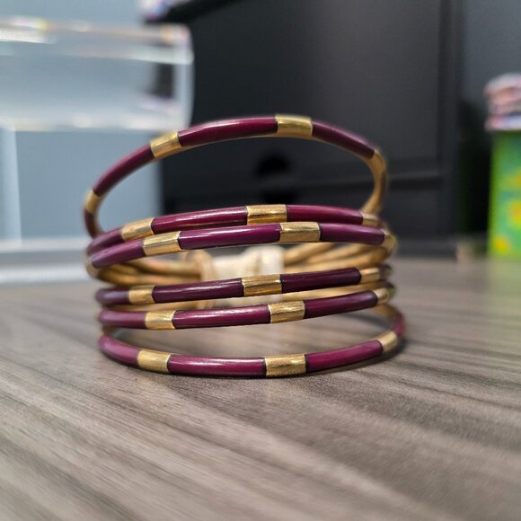 Amethyst Veda Bangles - Set of 6 - Picture 1 of 2